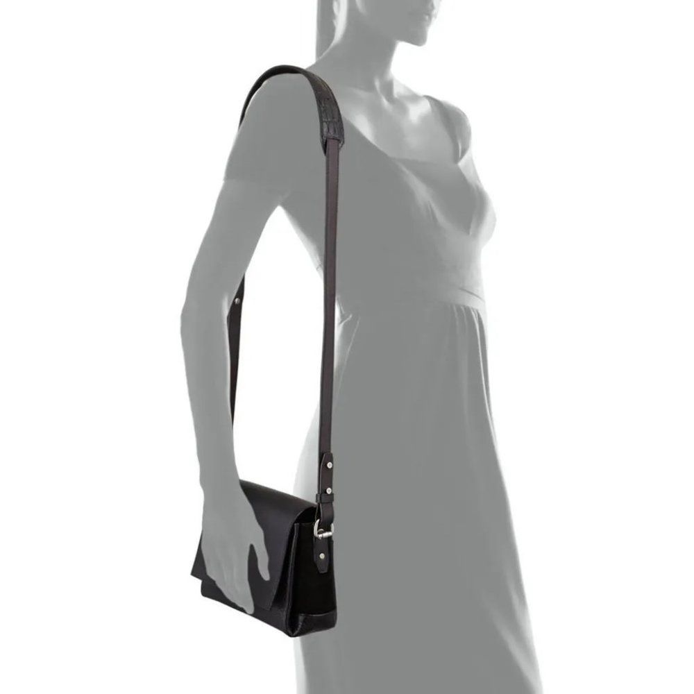 $1650 Proenza Schouler Black Leather Elliot Shoulder Crossbody Messenger Bag - Picture 3 of 13